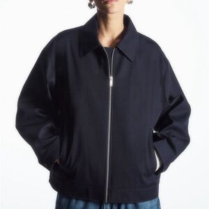 COS Navy Collared Jacket